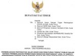 Bupati Keluarkan Surat Edaran Terkait Penyekatan Didalam Kota Sangatta